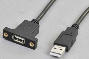パネルマウント USB2.0ケーブル　　Aオス－パネルマウントAメス　（USB2-AMPAF-01、USB2-AMPAF-03、USB2-AMPAF-06の後継品）
