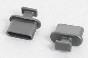 防塵キャップ　USB Type-Cのメス端子用　ツマミ付き　黒